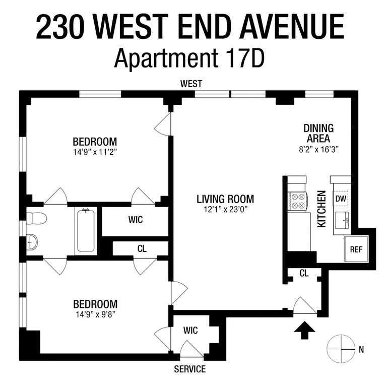 230 West End Avenue, 17D | floorplan | View 7