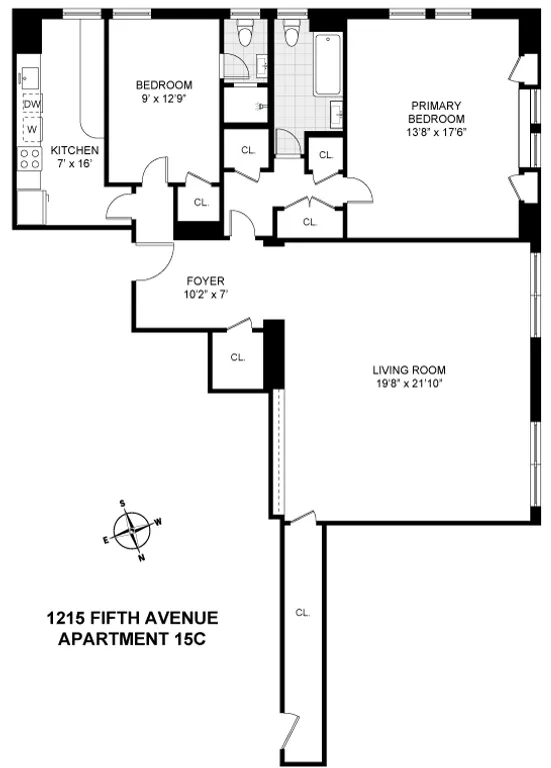 1215 Fifth Avenue, 15C | floorplan | View 7