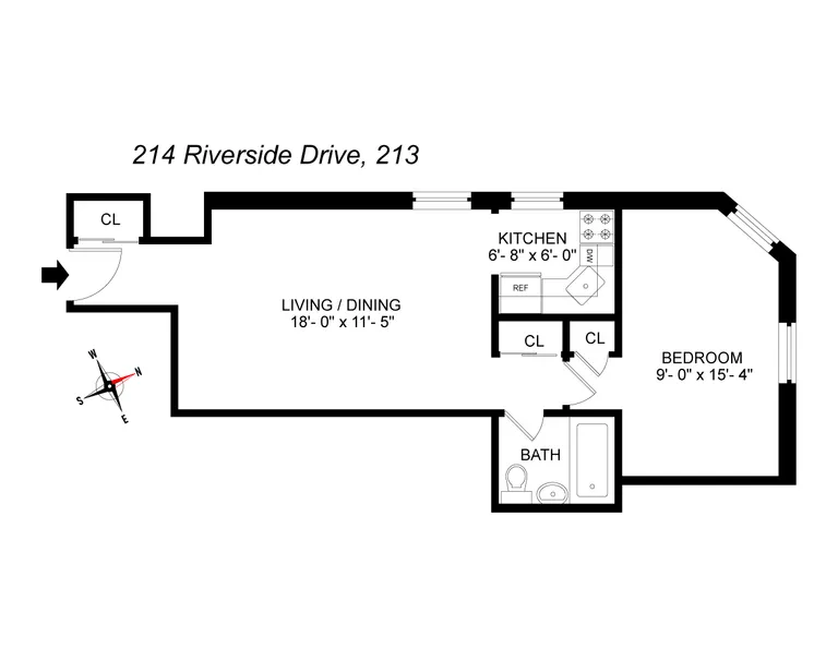 214 Riverside Drive, 213 | floorplan | View 15