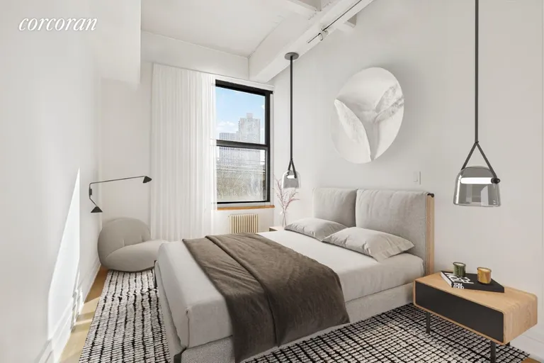 New York City Real Estate | View 70 Washington Street, 4F | Virtually Staged Bedroom | View 4