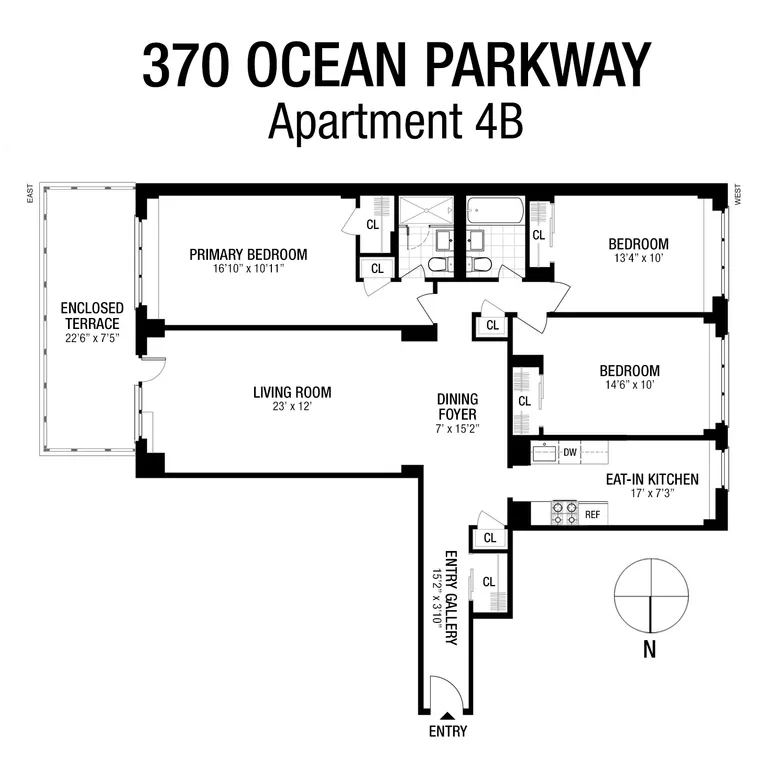 370 Ocean Parkway, 4B | floorplan | View 8