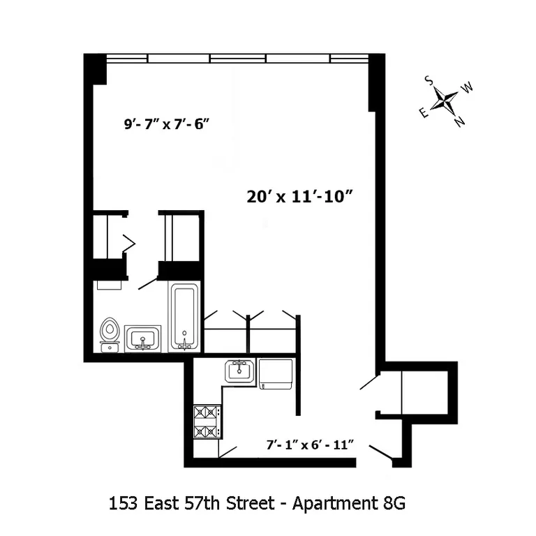 153 East 57th Street, 8G | floorplan | View 8
