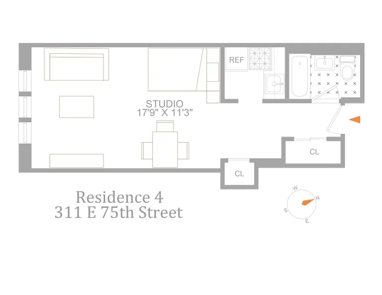 311 East 75th Street, 4G | floorplan | View 8