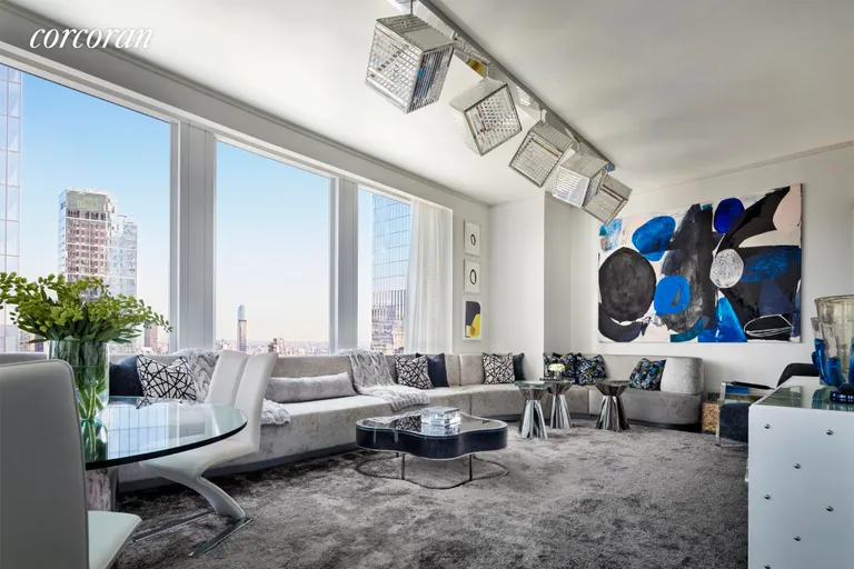 New York City Real Estate | View 35 Hudson Yards, 6003 | Living Room | View 2