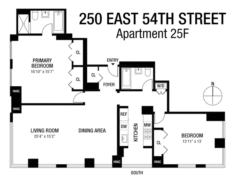 250 East 54th Street, 25F | floorplan | View 10