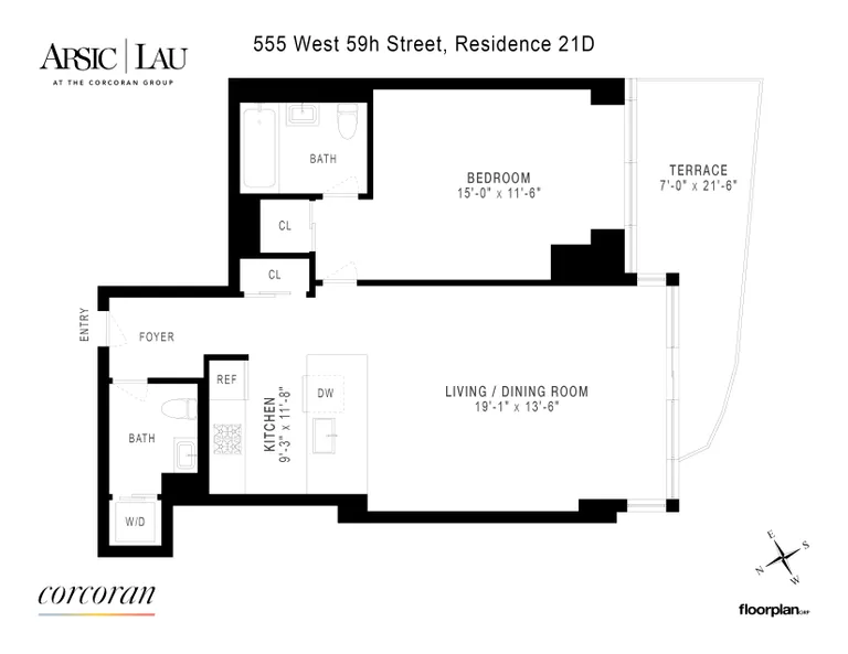 555 West 59th Street, 21D | floorplan | View 9