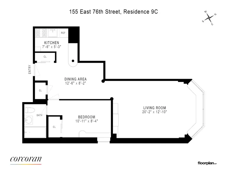 155 East 76th Street, 9C | floorplan | View 11