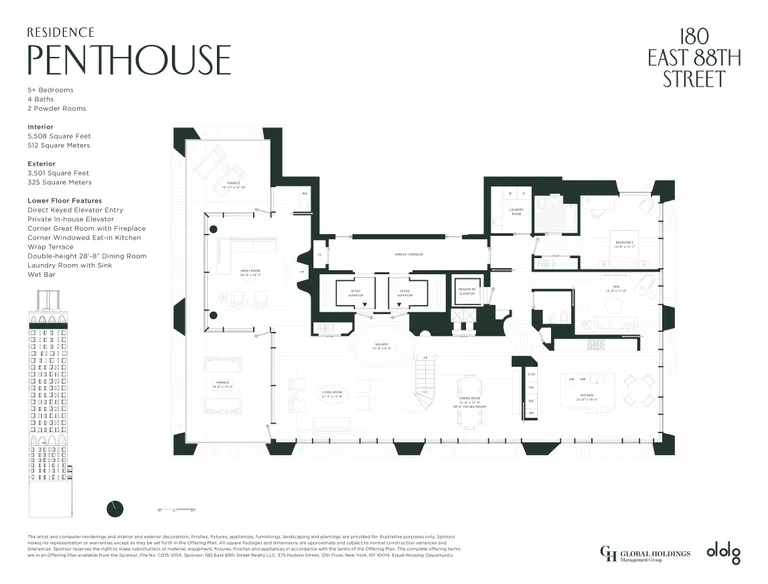 180 East 88th Street, PH | floorplan | View 18