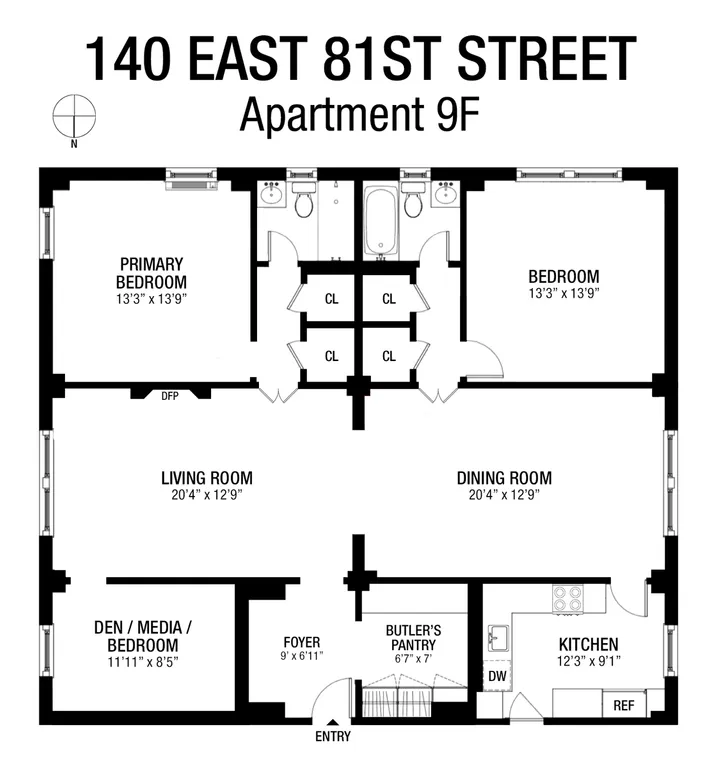 140 East 81st Street, 9F | floorplan | View 10