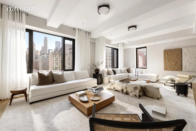 New York City Real Estate | View 11 Beach Street, PHD | Living Room | View 2
