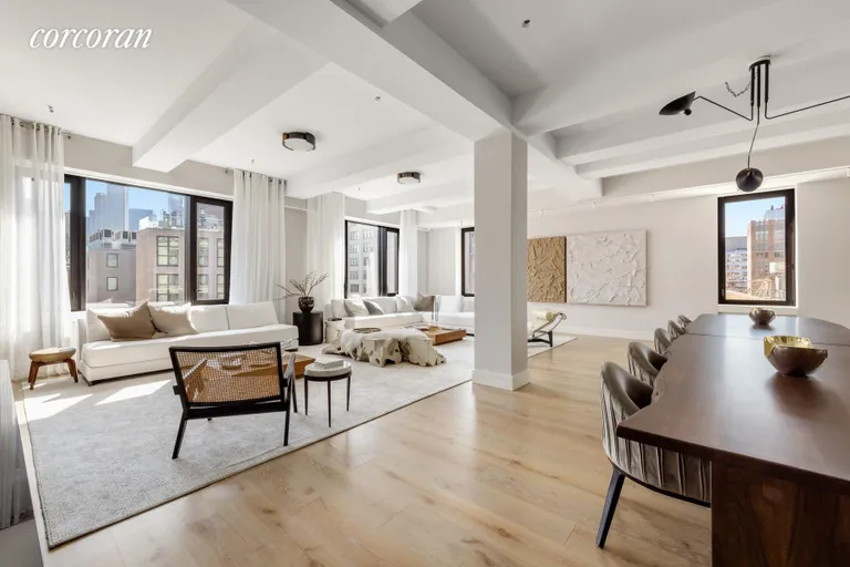 New York City Real Estate | View 11 Beach Street, PHD | Living Room | View 3
