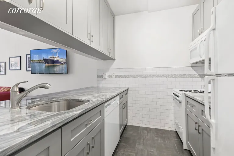 New York City Real Estate | View 393 West 49th Street, 1E | Kitchen | View 3