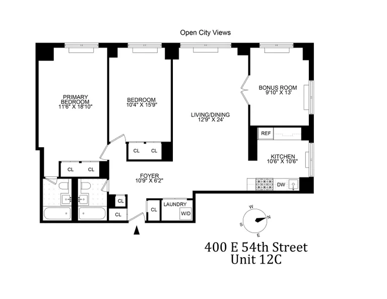 400 East 54th Street, 12C | floorplan | View 8