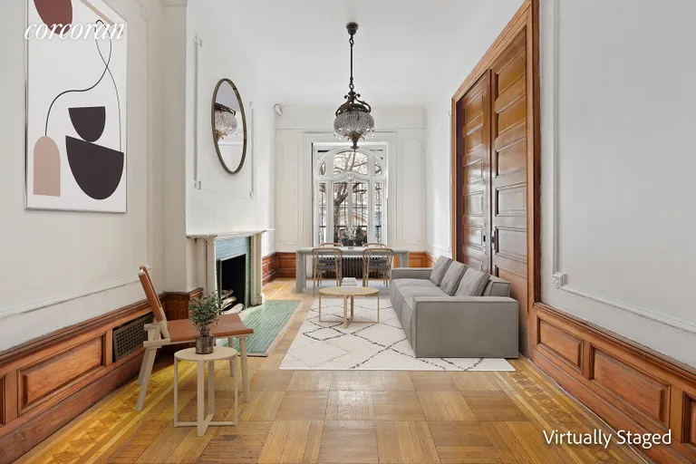 New York City Real Estate | View 41 West 68th Street | Parlor Floor L/R - Virtually Staged | View 2