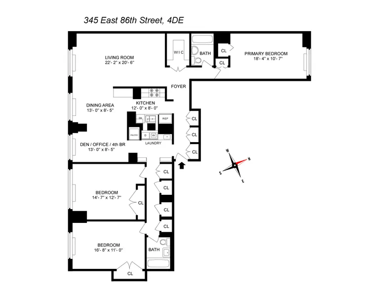 345 East 86th Street, 4DE | floorplan | View 12