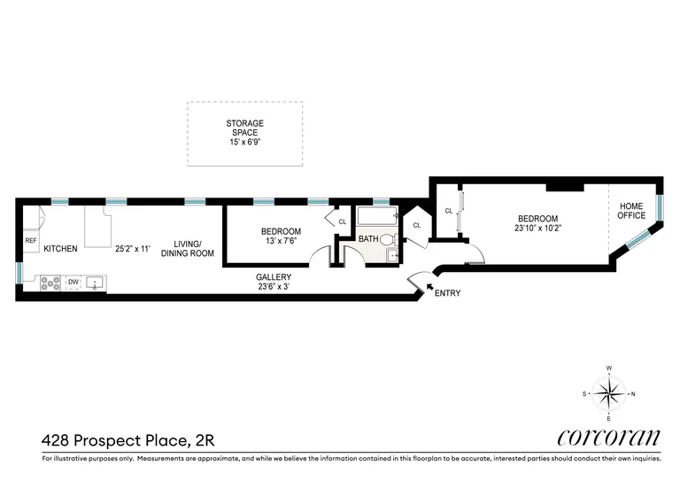 428 Prospect Place, 2R | floorplan | View 7