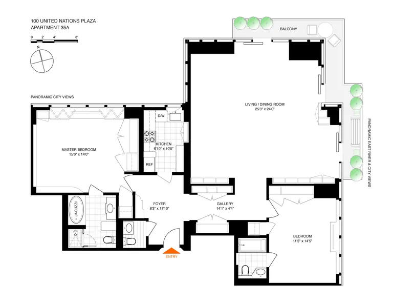 100 United Nations Plaza, 35A | floorplan | View 14