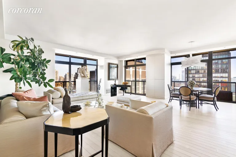 New York City Real Estate | View 100 United Nations Plaza, 35A | Corner living and dining room | View 2