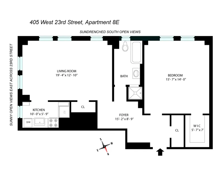 405 West 23rd Street, 8E | floorplan | View 9