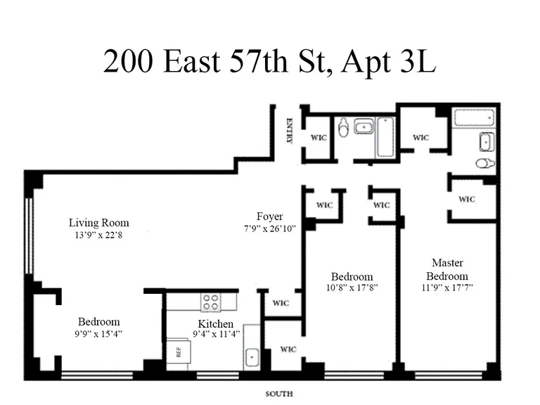 200 East 57th Street, 3L | floorplan | View 9