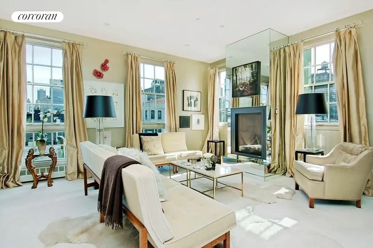 New York City Real Estate | View 254 West 18th Street, 5 | Living Room with Fireplace | View 2