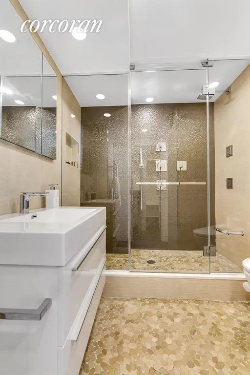 New York City Real Estate | View 345 West 58th Street, 11JK | Primary Bathroom | View 7