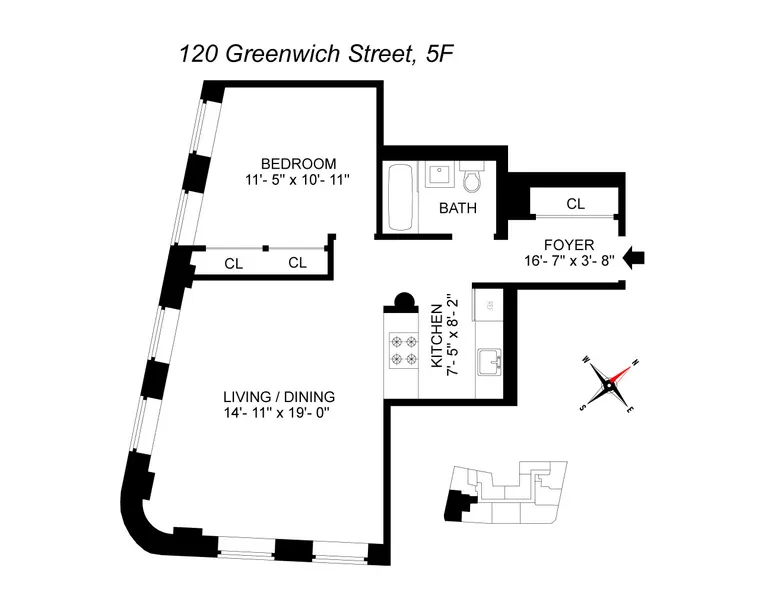 120 Greenwich Street, 5F | floorplan | View 7