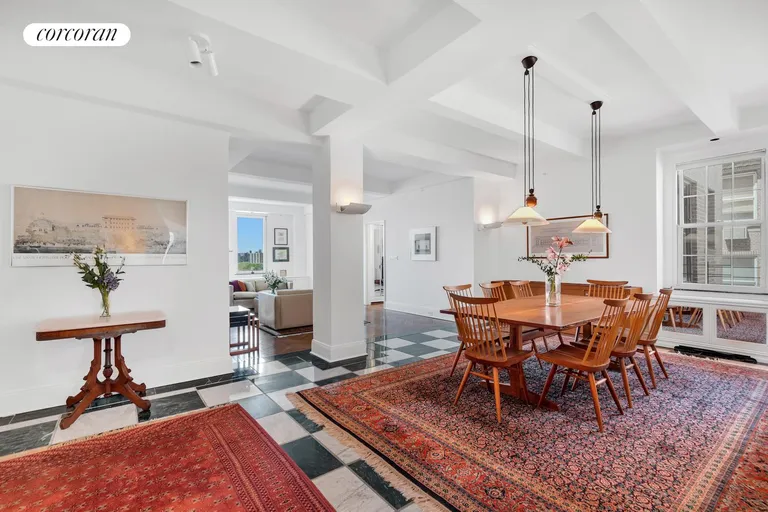New York City Real Estate | View 1140 Fifth Avenue, 12B | Foyer, Dining, Living Room | View 3