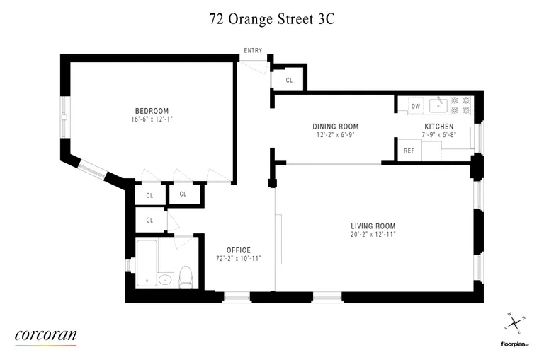 72 Orange Street, 3C | floorplan | View 13