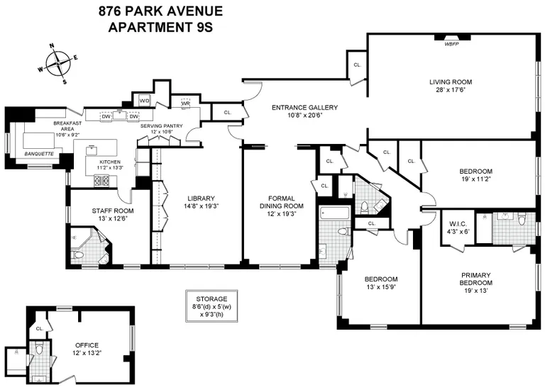 876 Park Avenue, 9S | floorplan | View 13