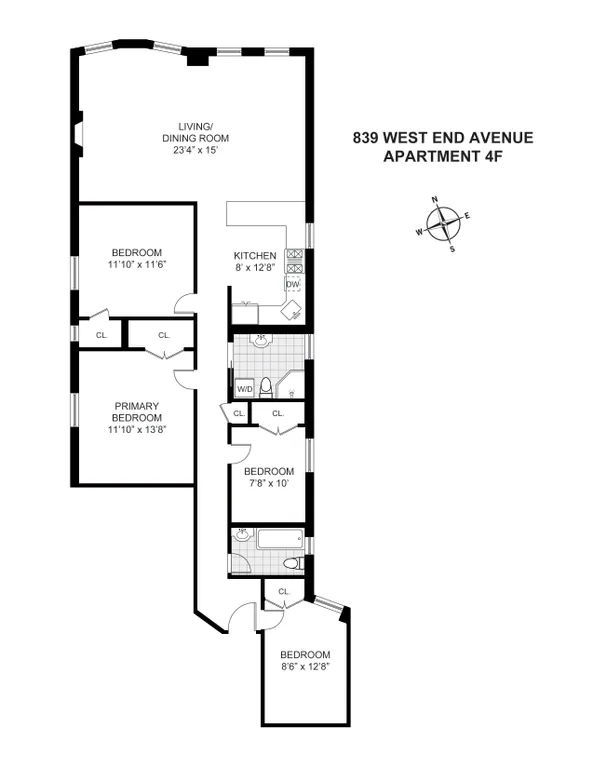 839 West End Avenue, 4F | floorplan | View 10
