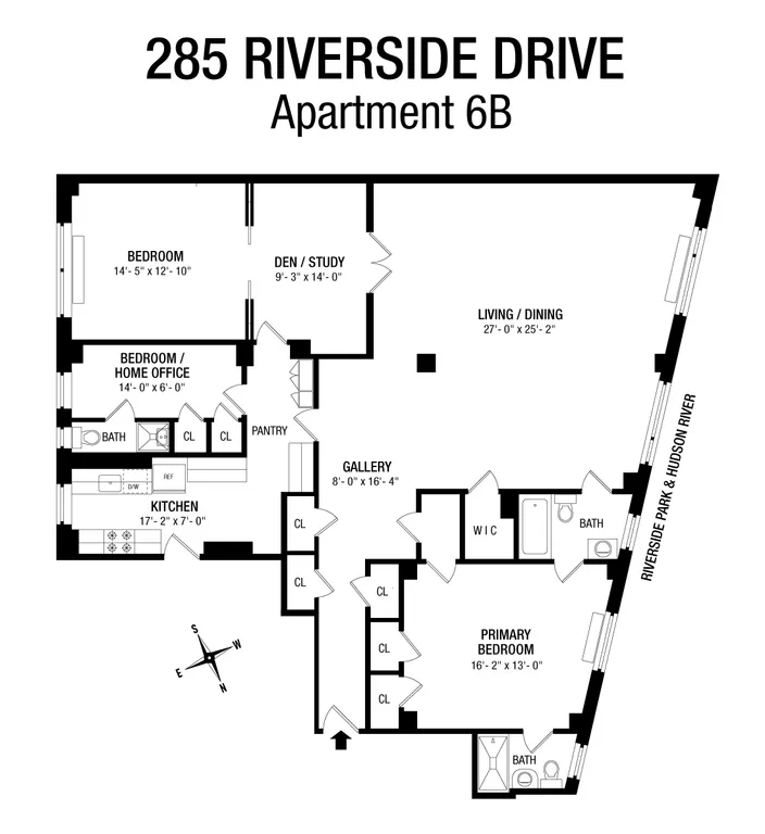 285 Riverside Drive, 6B | floorplan | View 11