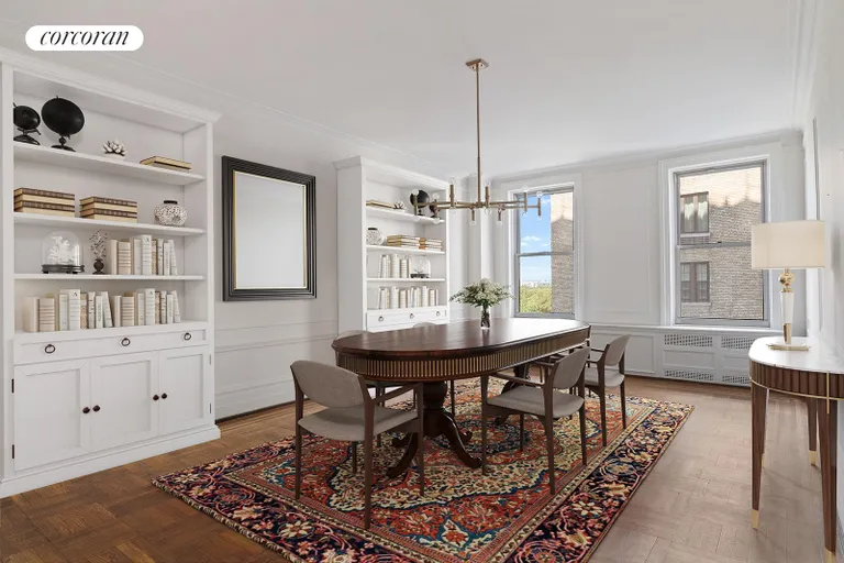 New York City Real Estate | View 1136 Fifth Avenue, 8A | Dining Room w partial Park view | View 4