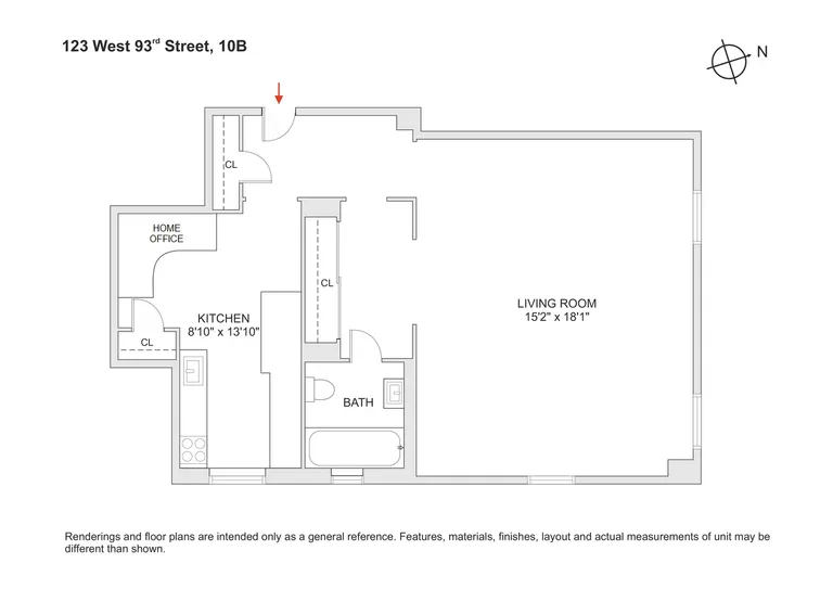 123 West 93rd Street, 10B | floorplan | View 10