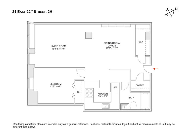 21 East 22Nd Street, 2H | floorplan | View 10