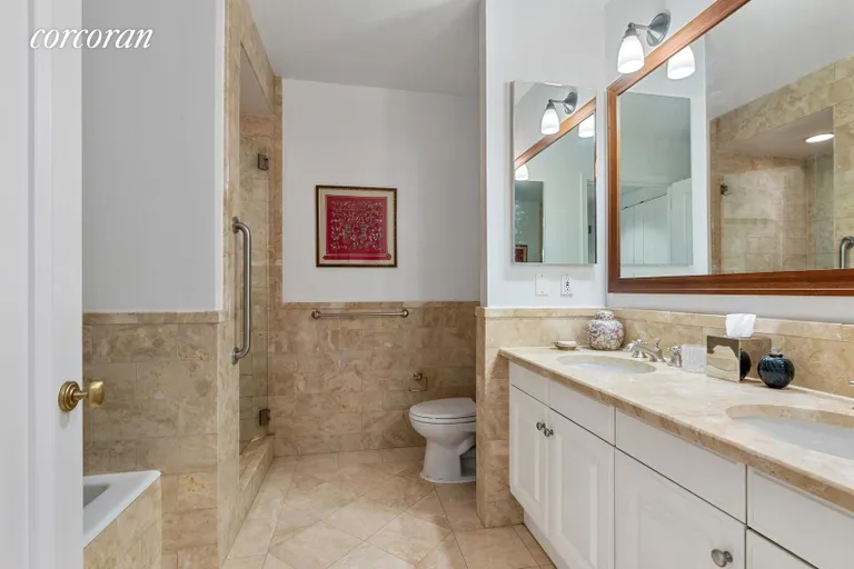 New York City Real Estate | View 10 West Street, 16G | Primary Bathroom | View 10