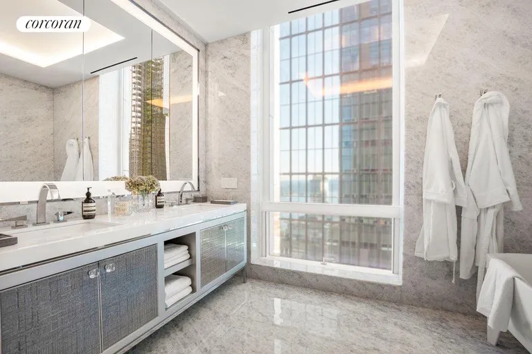 New York City Real Estate | View 35 Hudson Yards, 6302 | Primary Bathroom | View 12