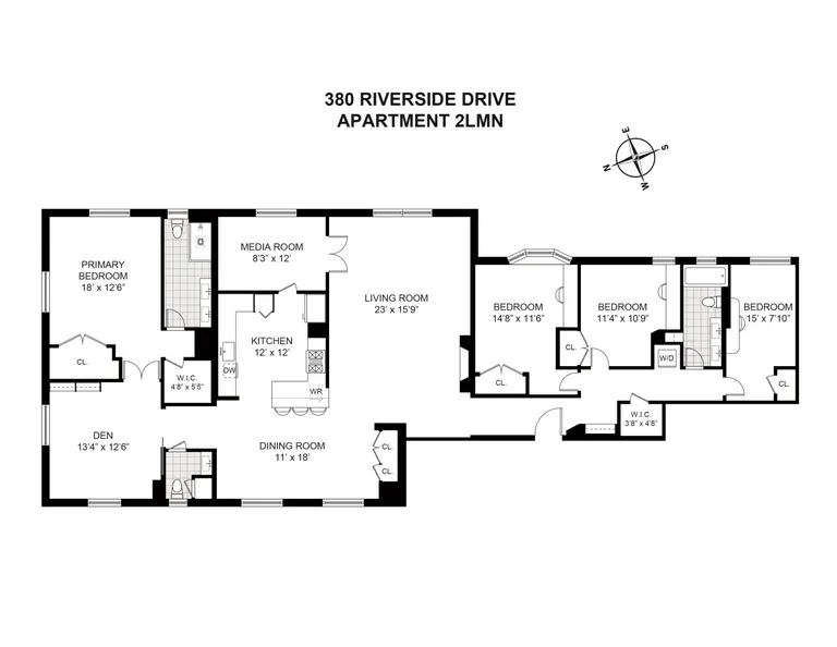 380 Riverside Drive, 2LM | floorplan | View 15