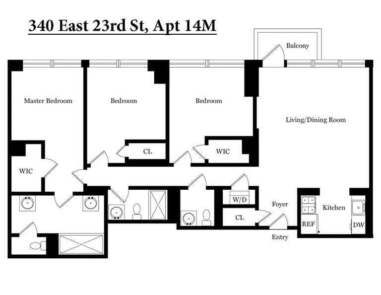 340 East 23rd Street, 14M | floorplan | View 8