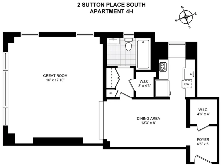 2 Sutton Place South, 4H | floorplan | View 5
