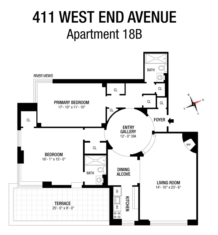 411 West End Avenue, 18B | floorplan | View 19