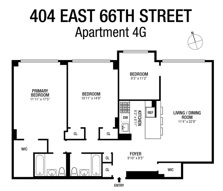 404 East 66th Street, 4G | floorplan | View 12