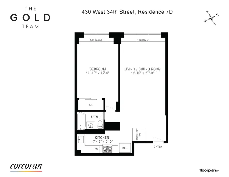 430 West 34th Street, 7D | floorplan | View 6