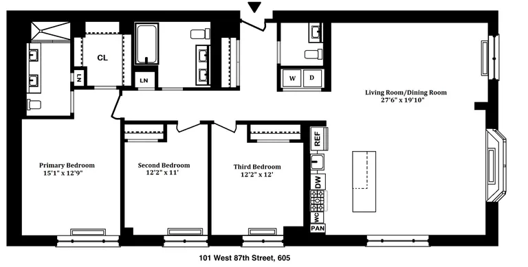 101 West 87th Street, 605 | floorplan | View 7