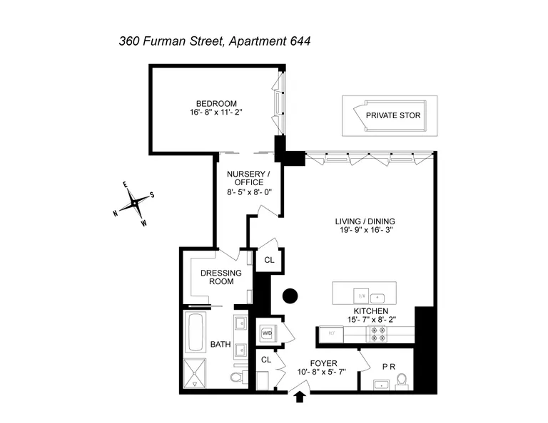 360 Furman Street, 644 | floorplan | View 9
