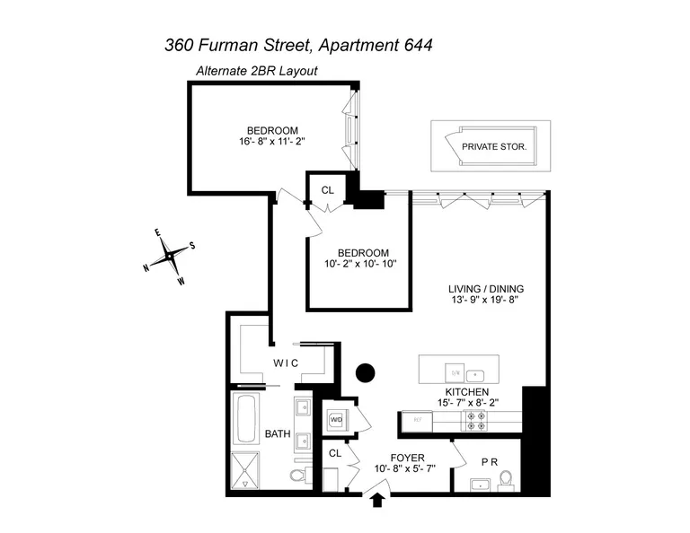 360 Furman Street, 644 | floorplan | View 10