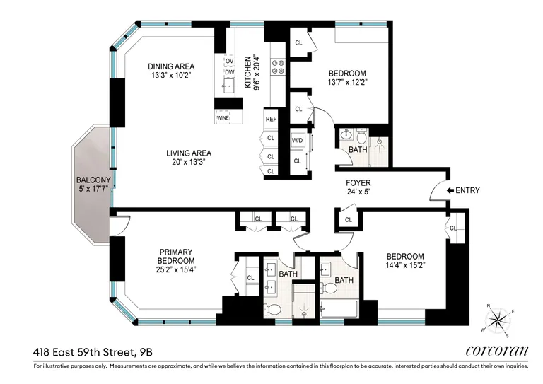 418 East 59th Street, 9B | floorplan | View 12
