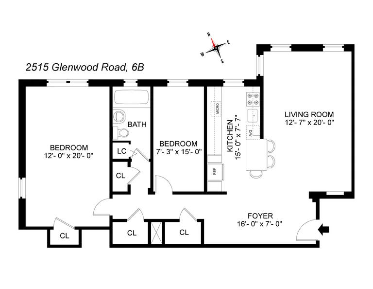 2515 Glenwood Road, 6B | floorplan | View 7