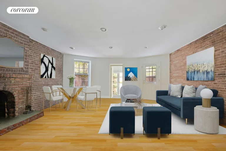 New York City Real Estate | View 35 West 84th Street, GARDEN | Virtually Staged Living Room | View 2