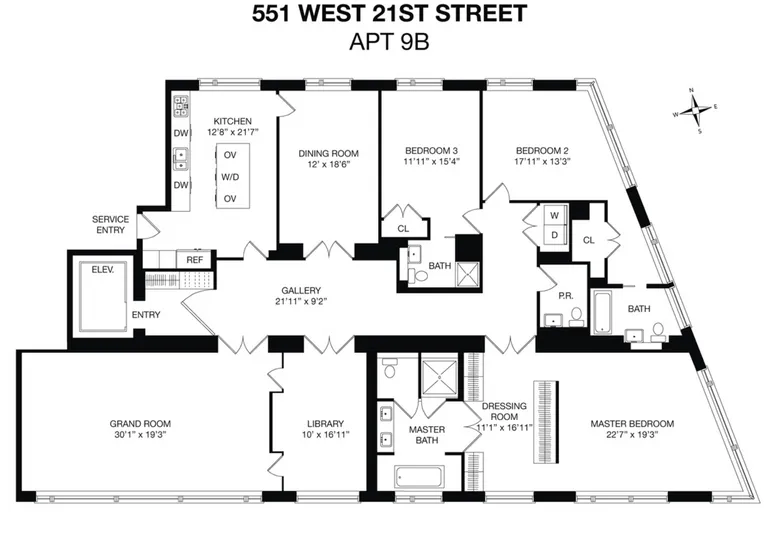 551 West 21st Street, 9B | floorplan | View 15